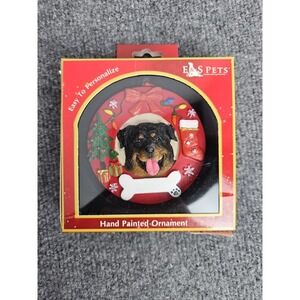 Rottweiler Hand Painted Christmas Dog Ornament . Can Be Personalized For You